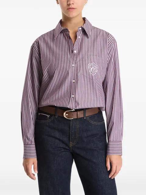 Gant vertical-stripe logo-embroidered shirt