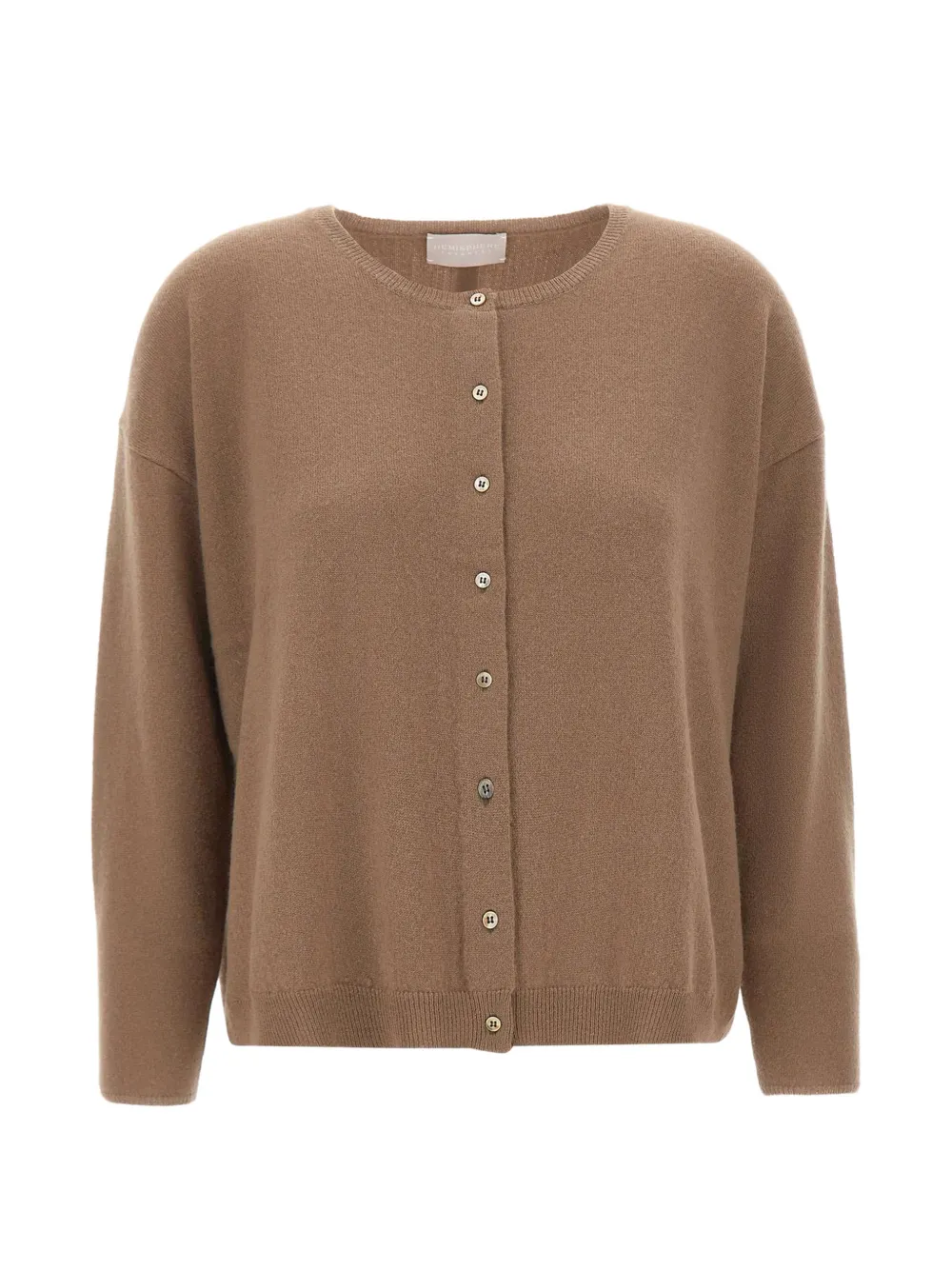 Hemisphere button-fastening crew-neck cardigan - Braun