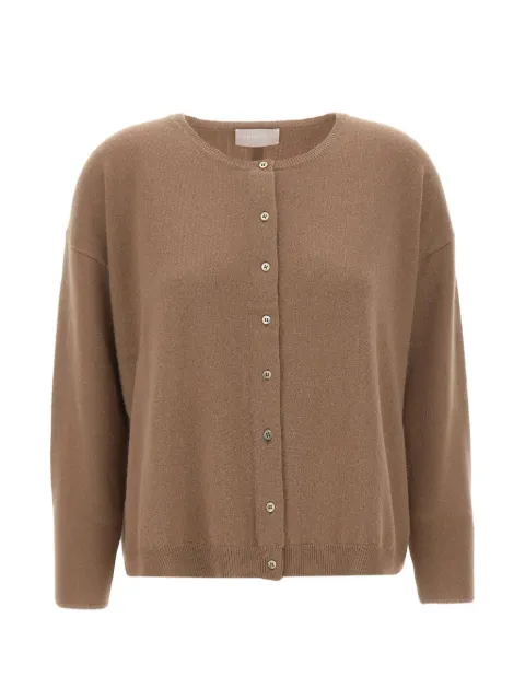 Hemisphere button-fastening crew-neck cardigan