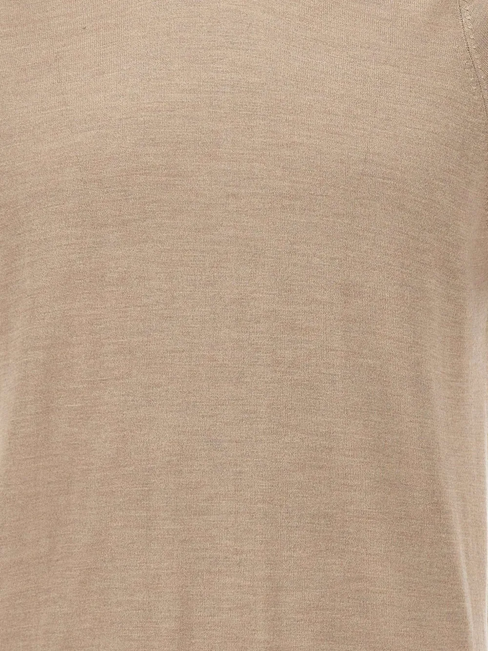 Kangra Fijngebreid T-shirt met korte mouwen en zadelschouders Beige