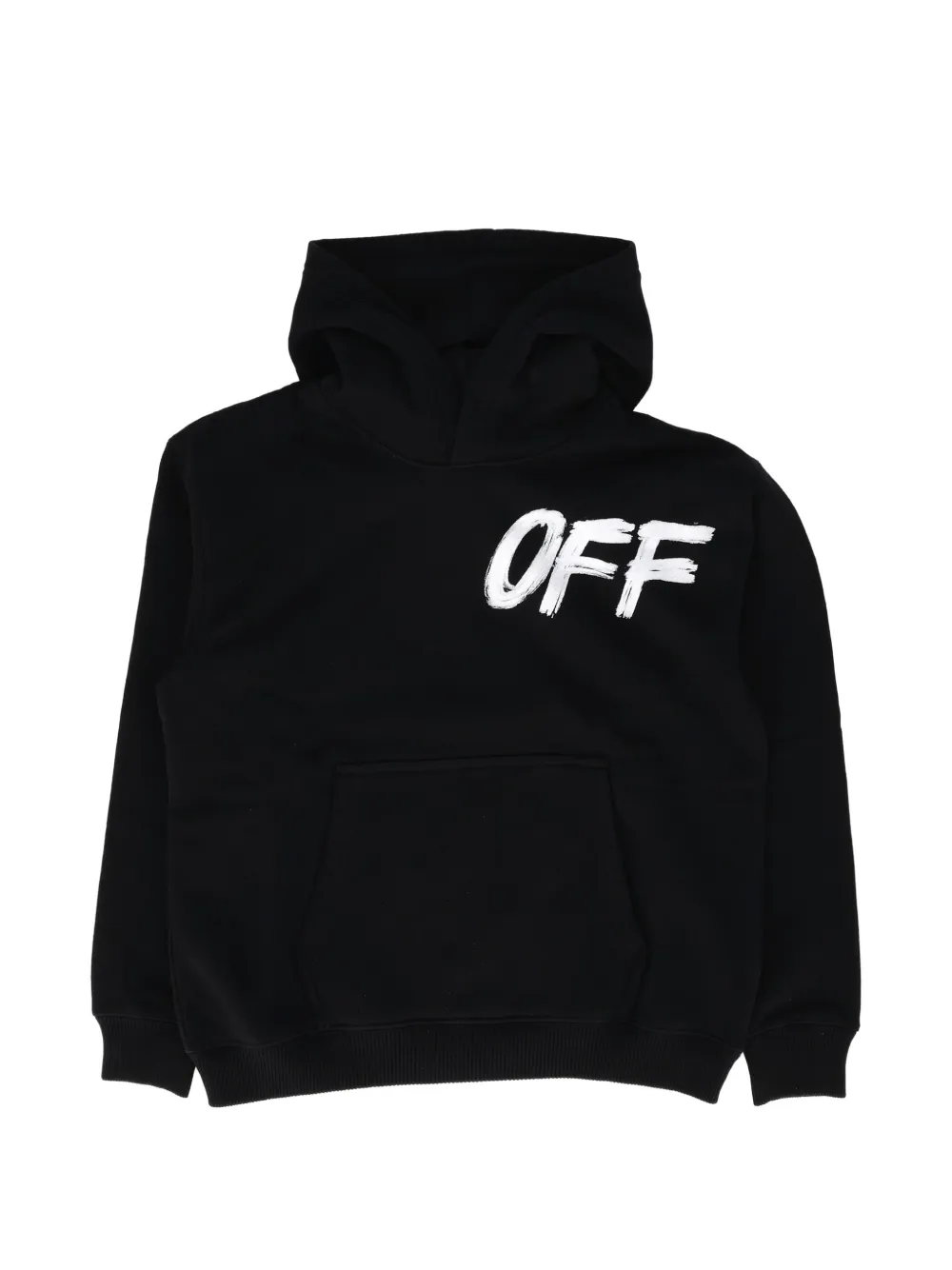 Off-White logo-print cotton hoodie - Nero