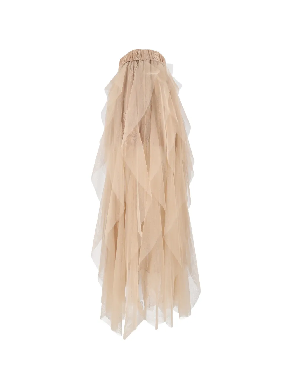 Ermanno Scervino ruffled tulle maxi skirt Beige