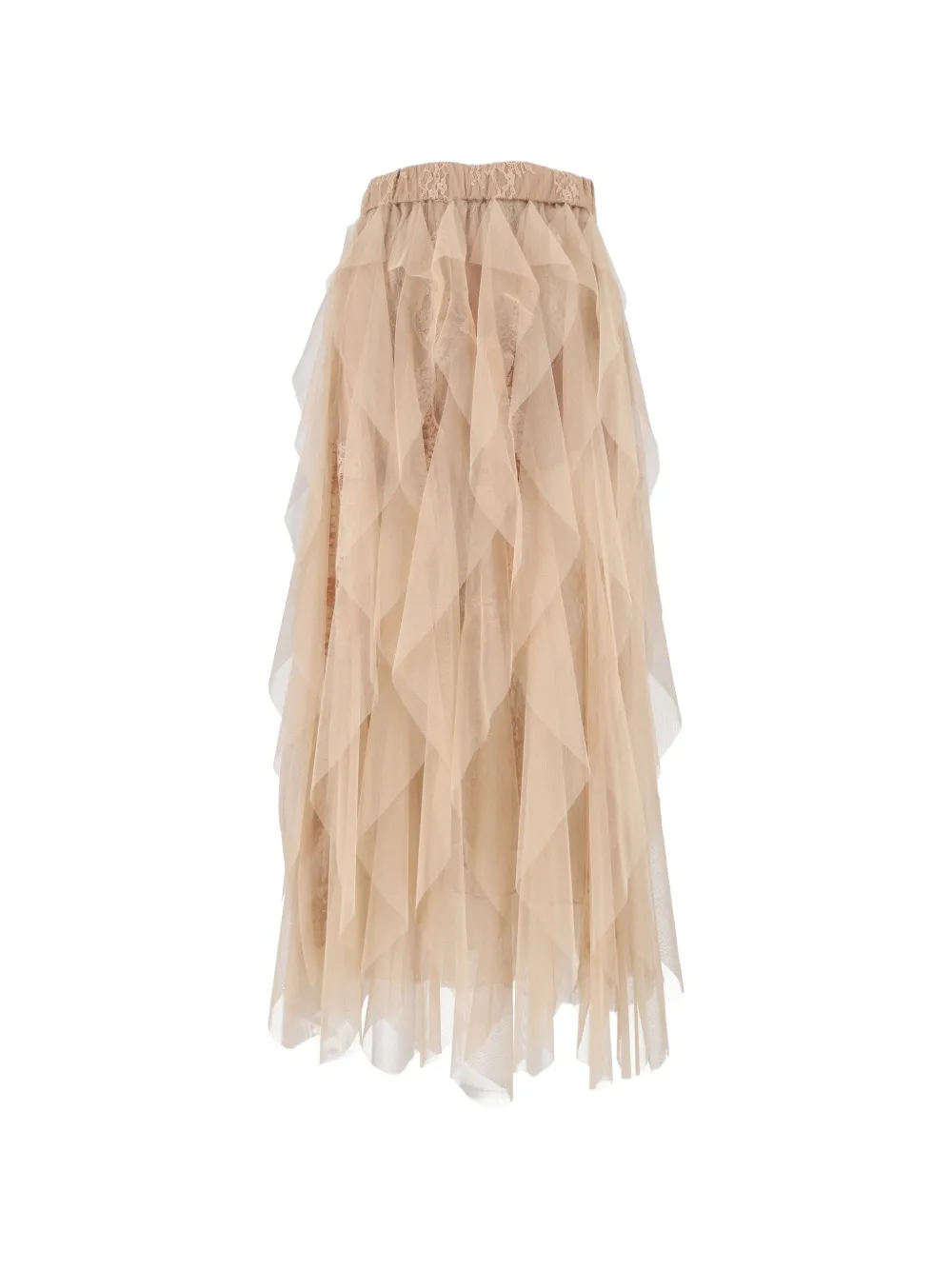 Ermanno Scervino ruffled tulle maxi skirt Beige