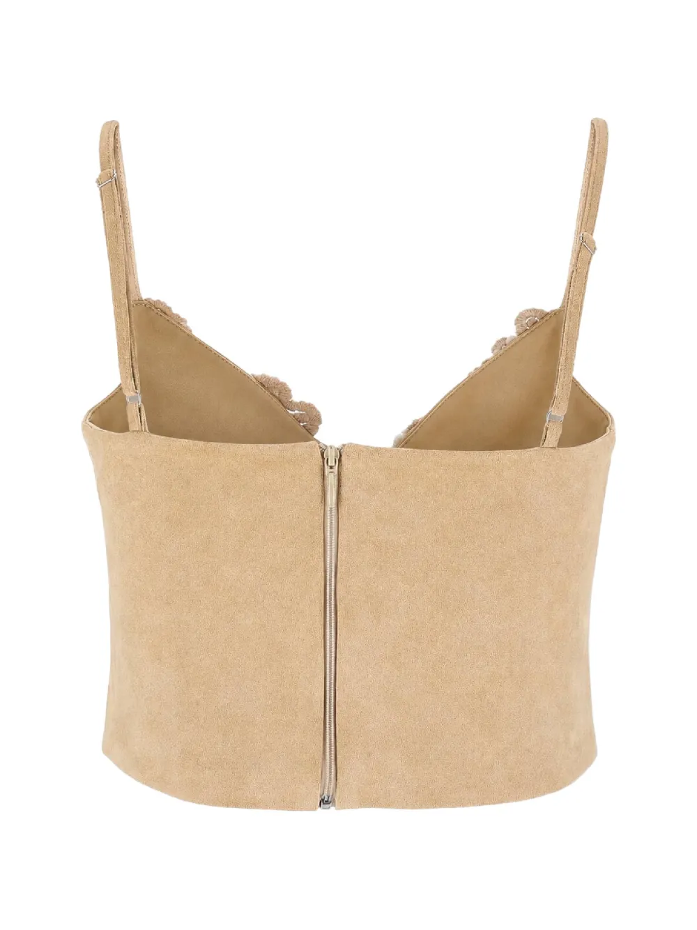 Ermanno Scervino Polotop met geborduurde bloemen Beige