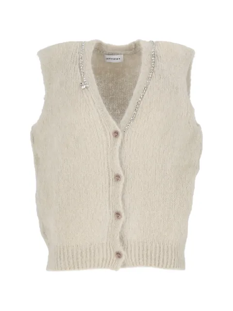 Shirtaporter crystal-embellished mohair-blend gilet