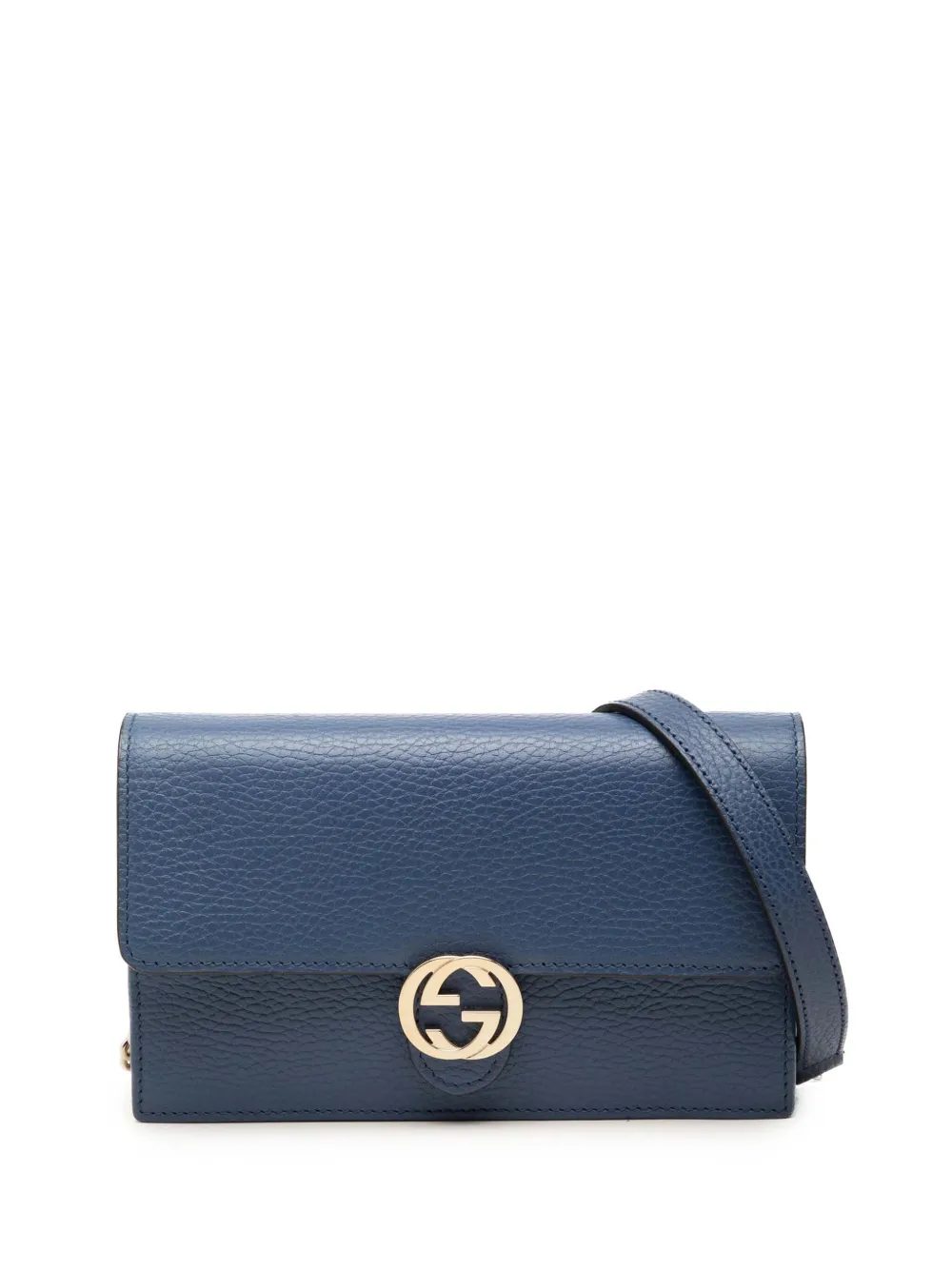 Gucci Pre-Owned Borsa a tracolla GG in pelle di vitello Dollar con catena 2016-2026 - Blu