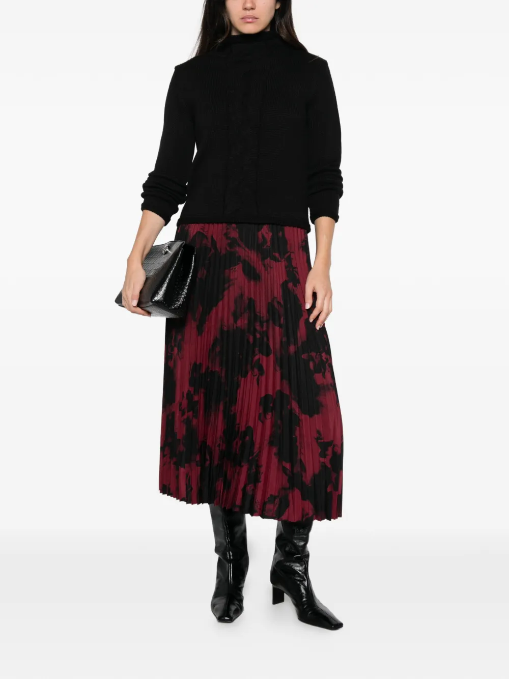 Karl Lagerfeld Plooirok met bloemenprint Rood