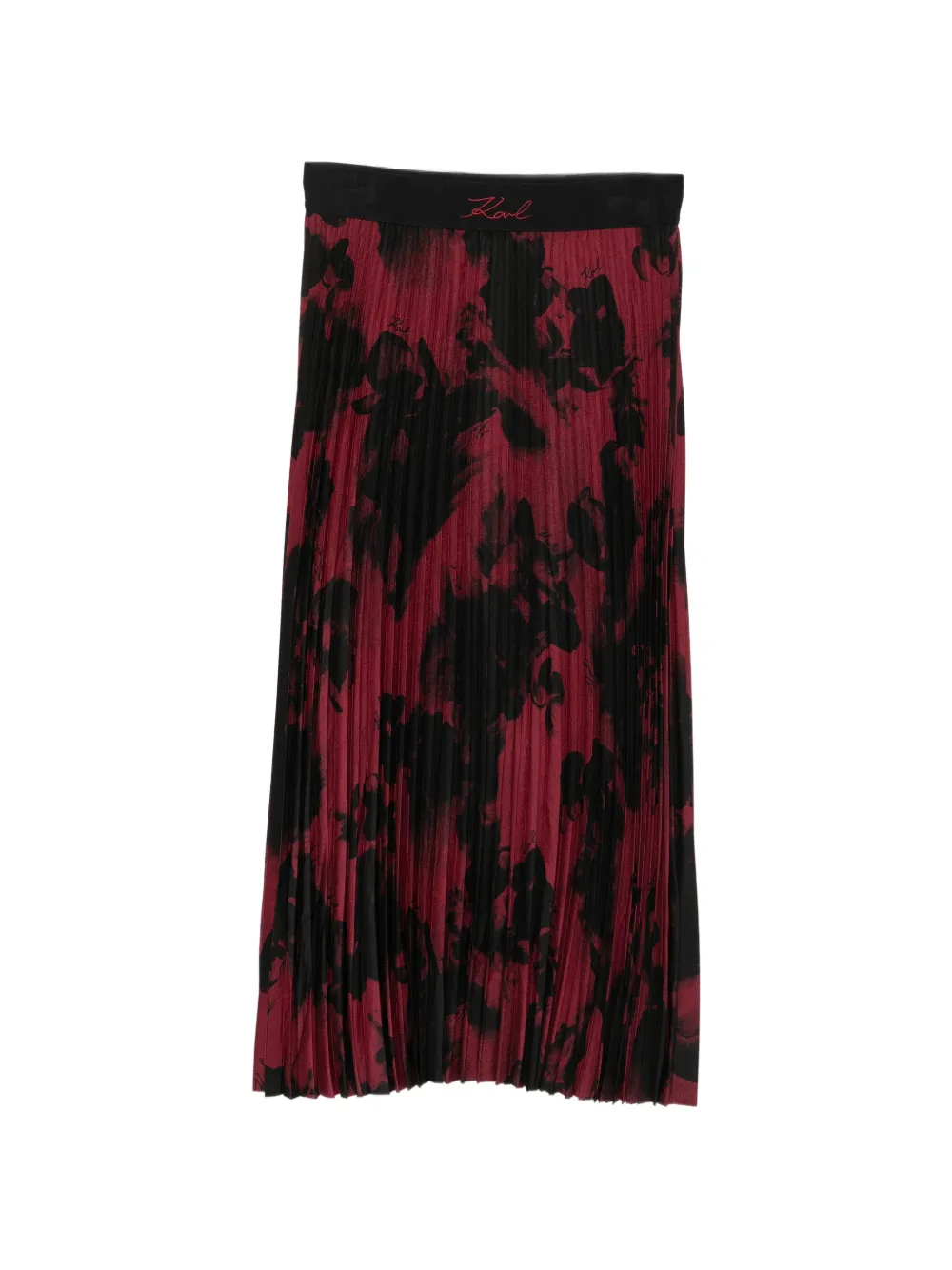 Karl Lagerfeld jupe plissée à fleurs - Rouge Karl Lagerfeld jupe plissée à fleurs - Rouge