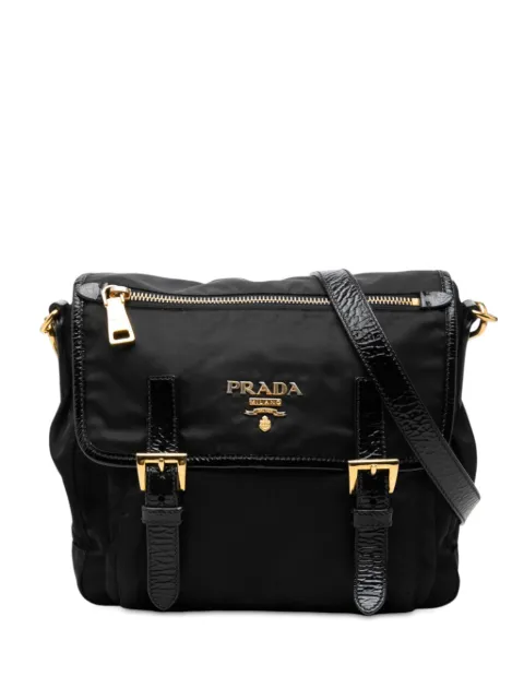 Prada Pre-Owned 2010-2026 Tessuto Zip Double Buckle Messenger Bag crossbody bag