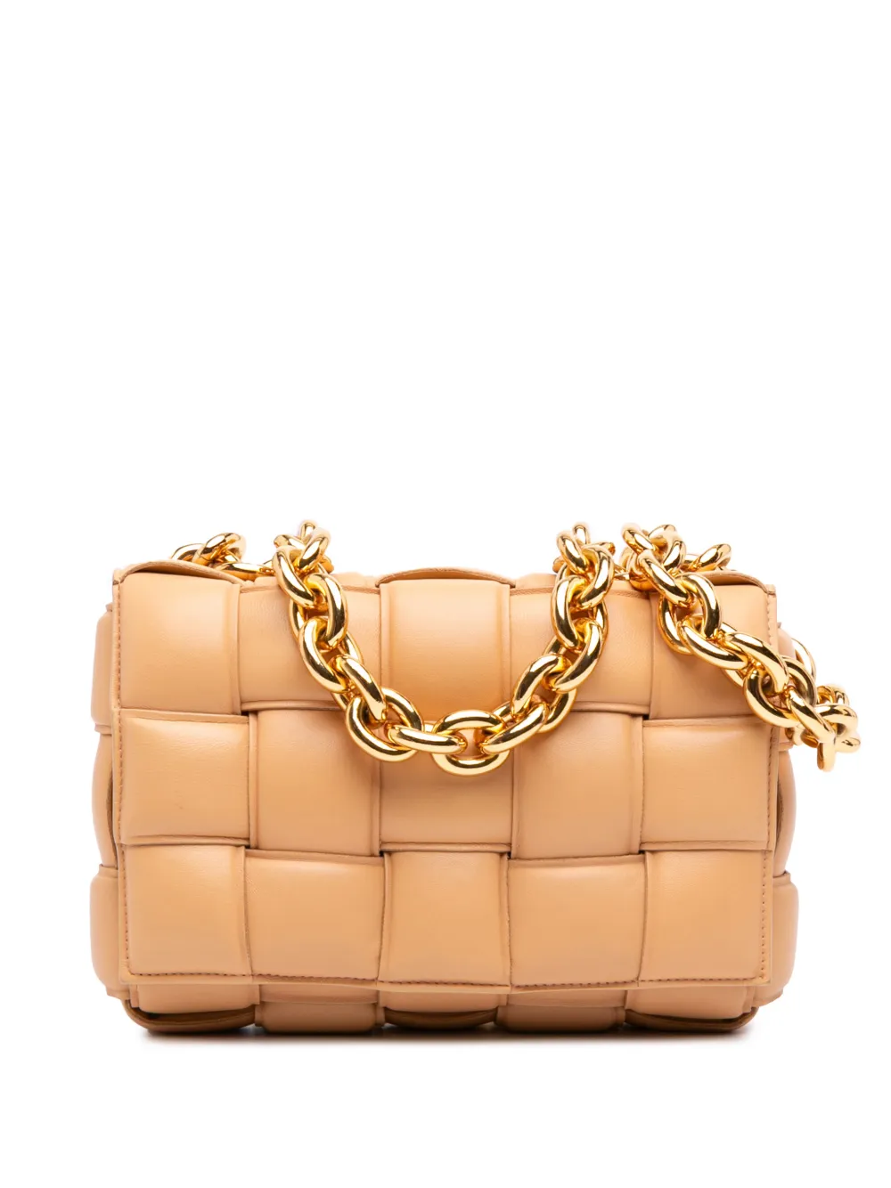 Bottega Veneta Pre-Owned Borsa a tracolla Cassette in nappa con motivo Intrecciato imbottito e catena 2012-2026 - Toni neutri