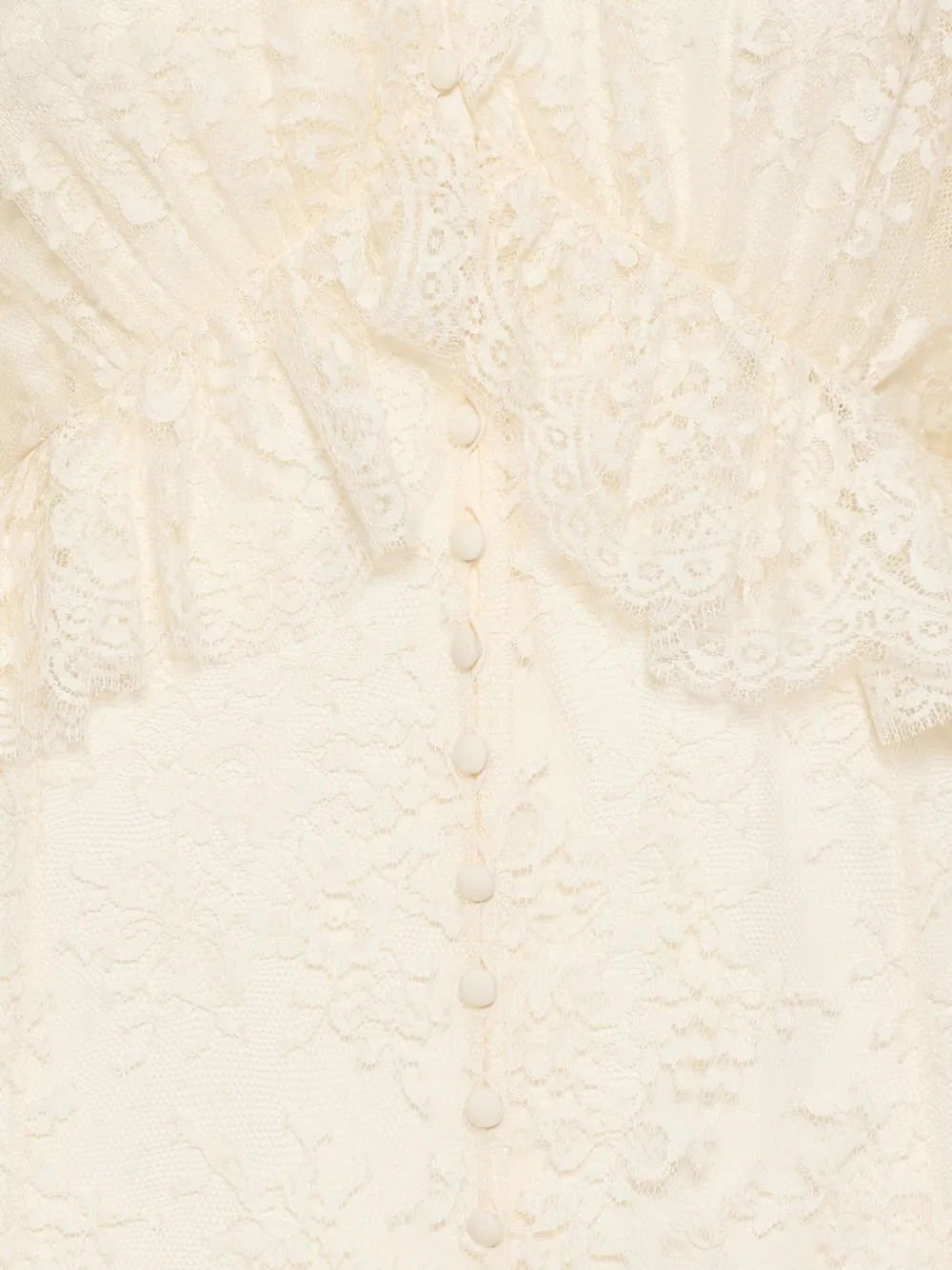 Chloé ruffled lace-embroidered maxi dress Beige