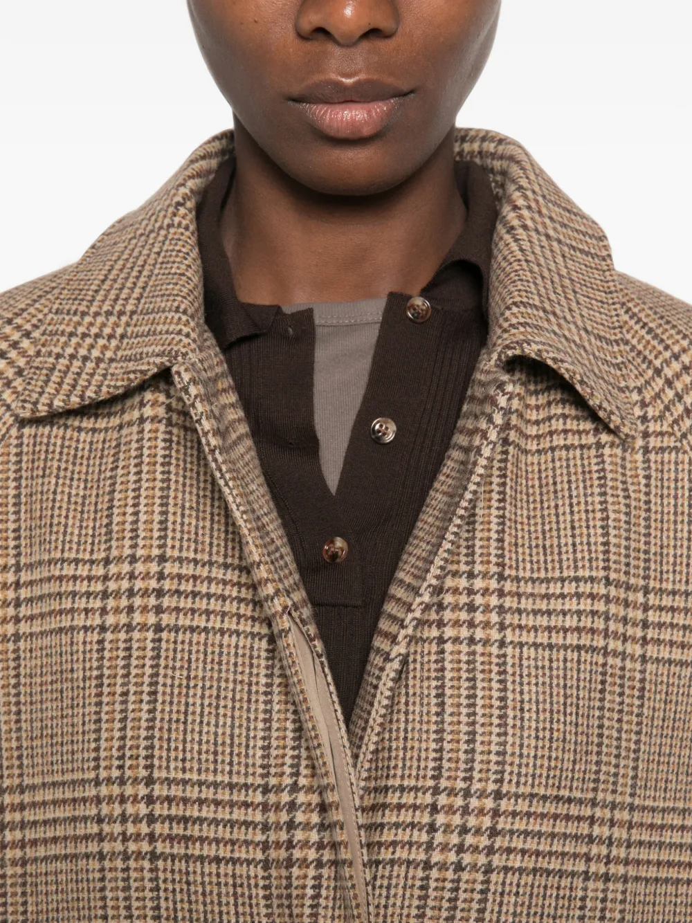 JcSophie Panna geruite jas met raglan mouwen Beige