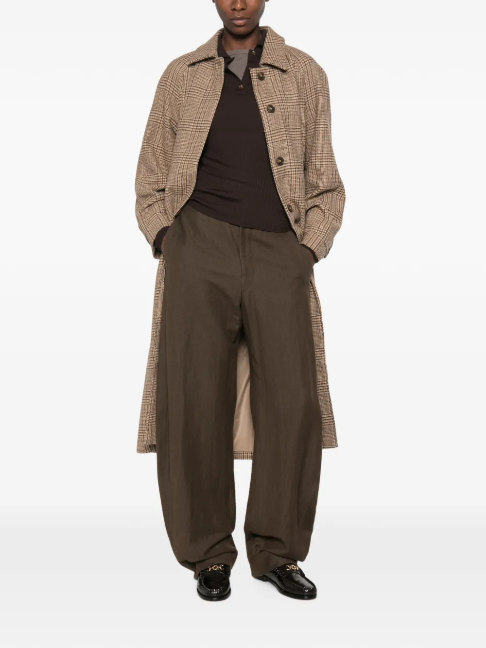 JcSophie Panna geruite jas met raglan mouwen Beige
