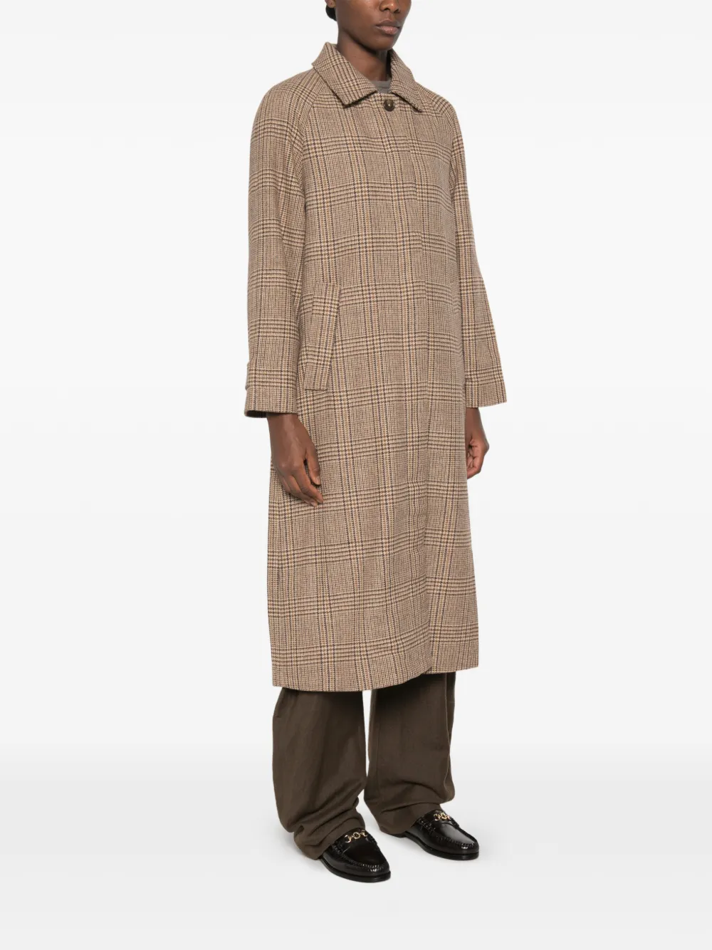 JcSophie Panna geruite jas met raglan mouwen Beige