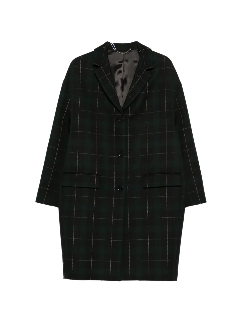 TOTEME check-pattern notched-lapels coat - Nero