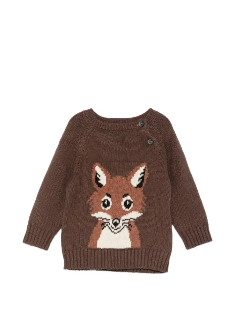 Molo Bless fox-intarsia raglan-sleeve sweater