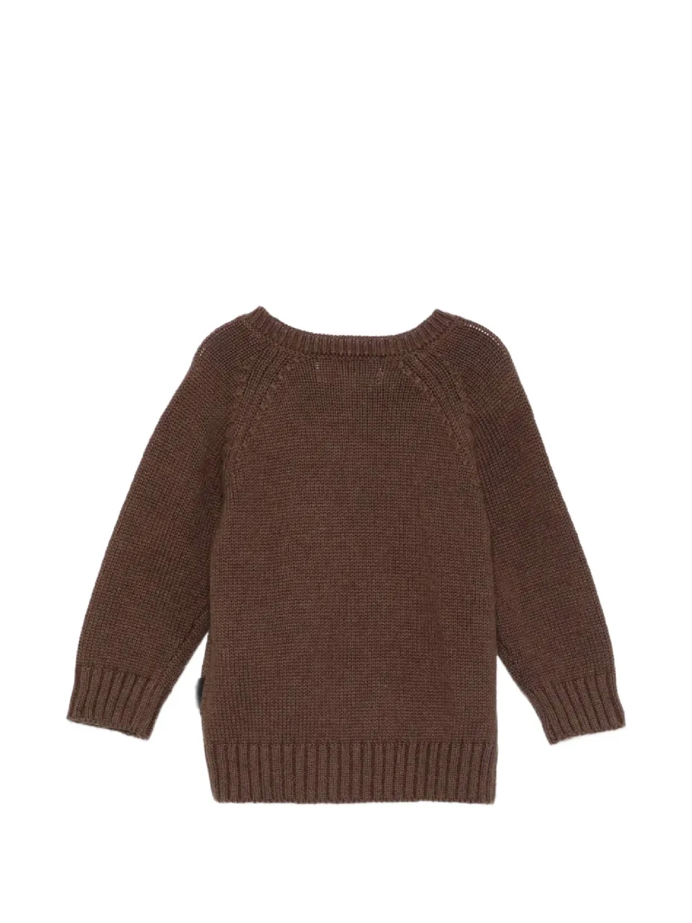 Molo Bless trui met vossenintarsia en raglanmouwen Bruin