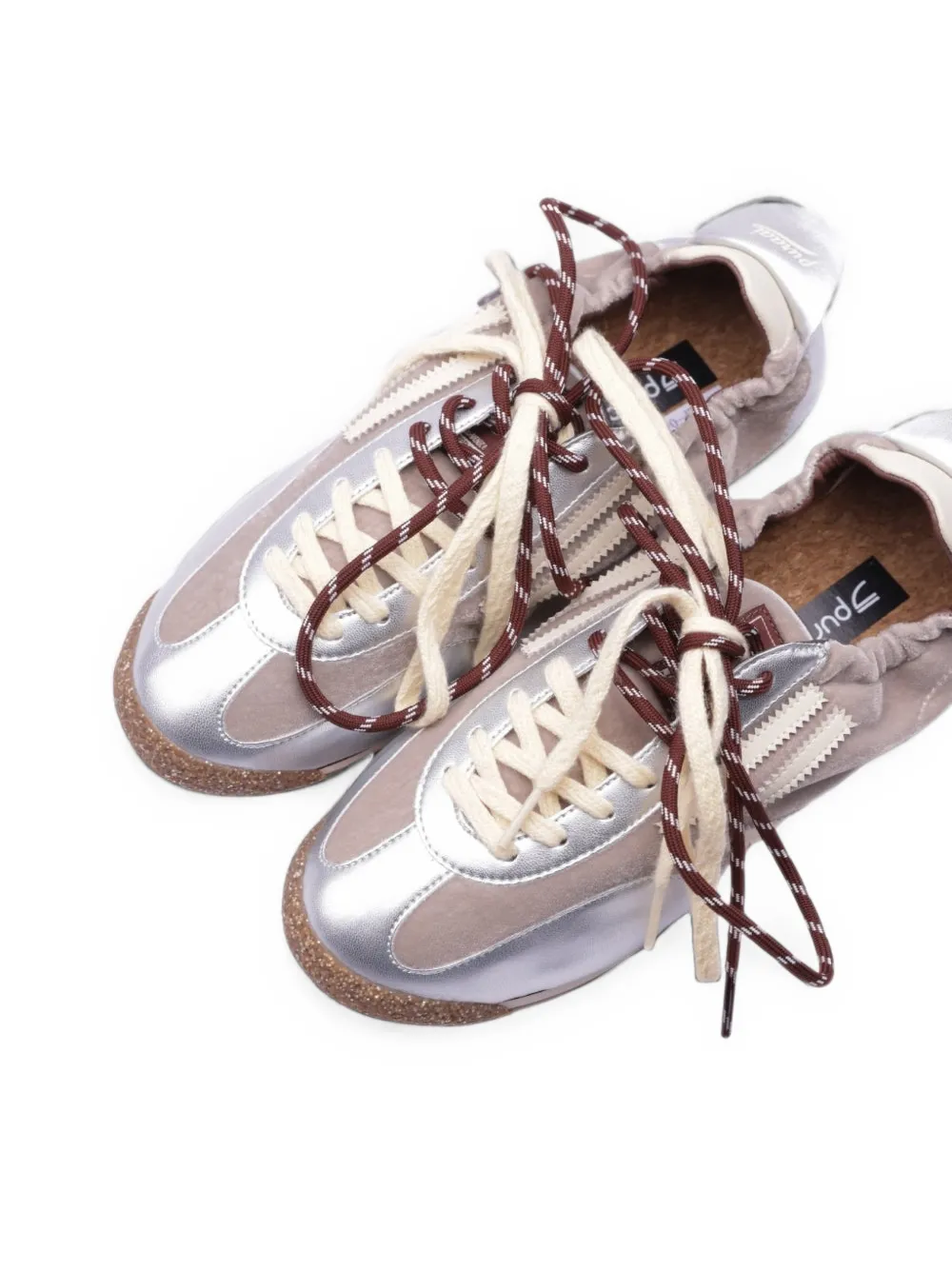 Puraai Panther metallic sneakers Zilver
