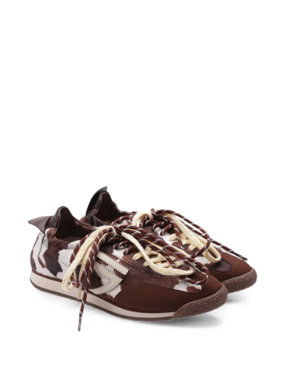 Puraai Panther cow-print sneakers Bruin