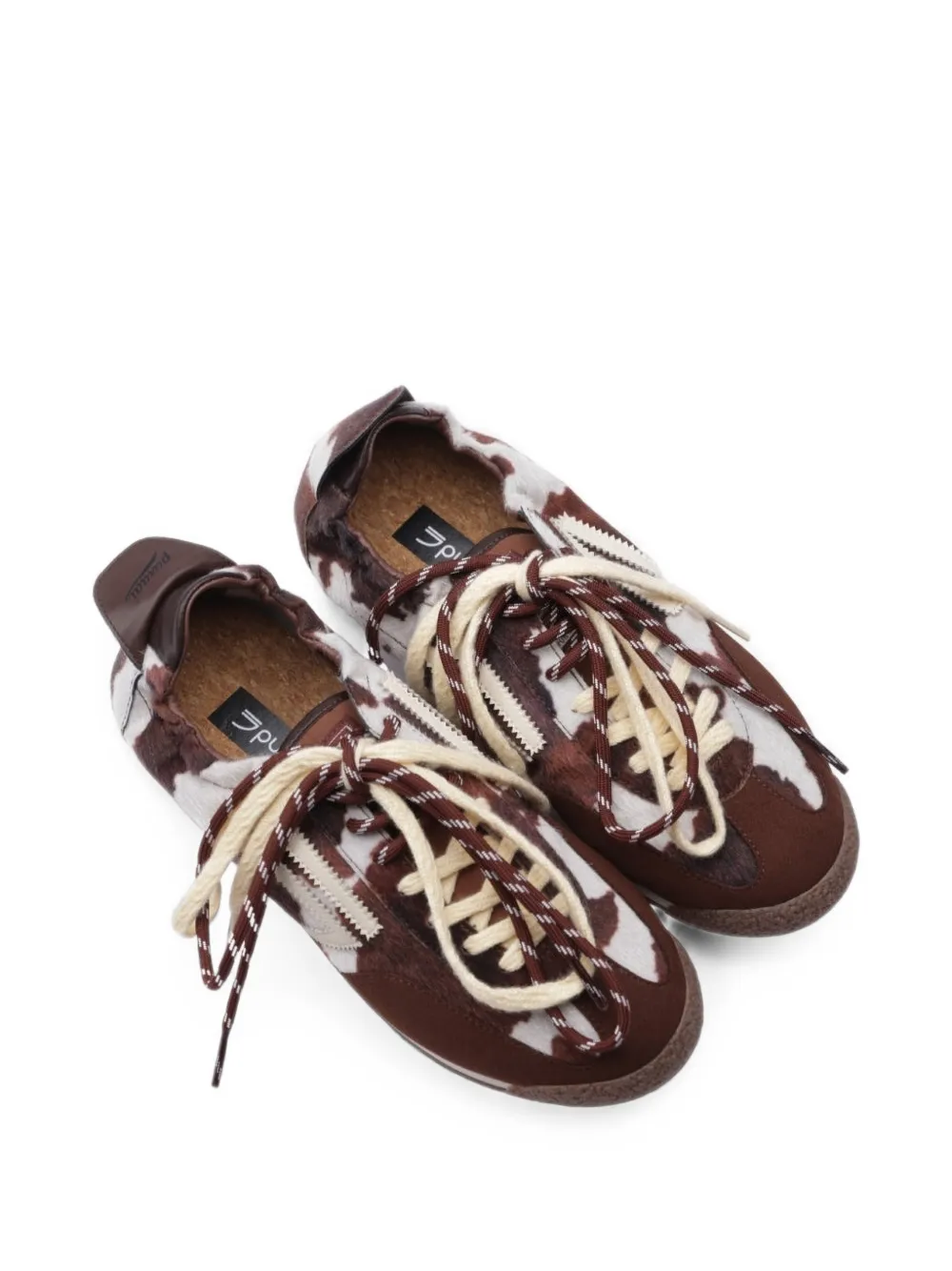 Puraai Panther cow-print sneakers Bruin