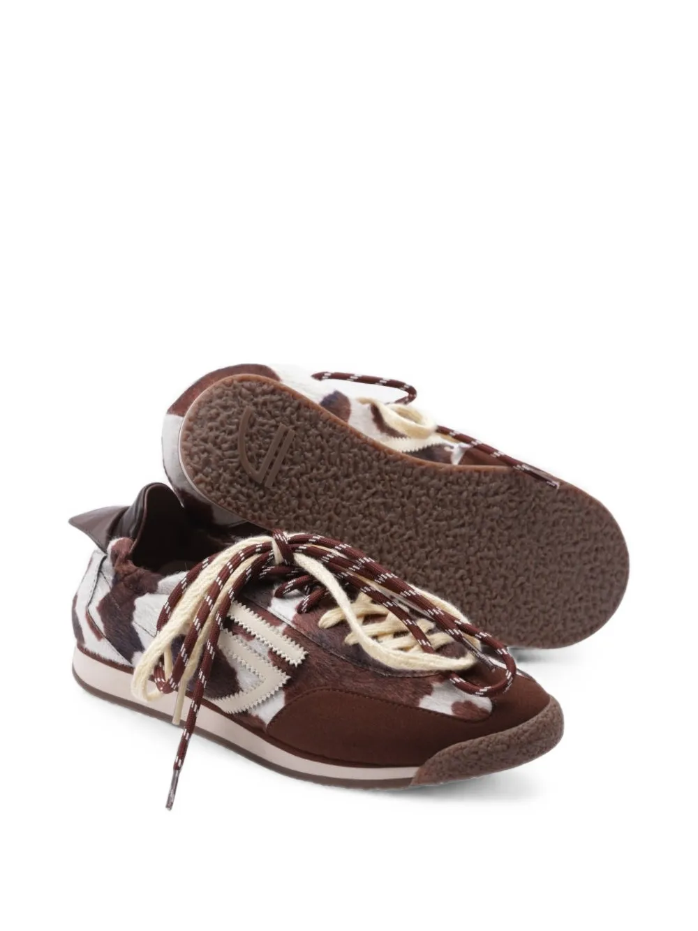 Puraai Panther cow-print sneakers Bruin
