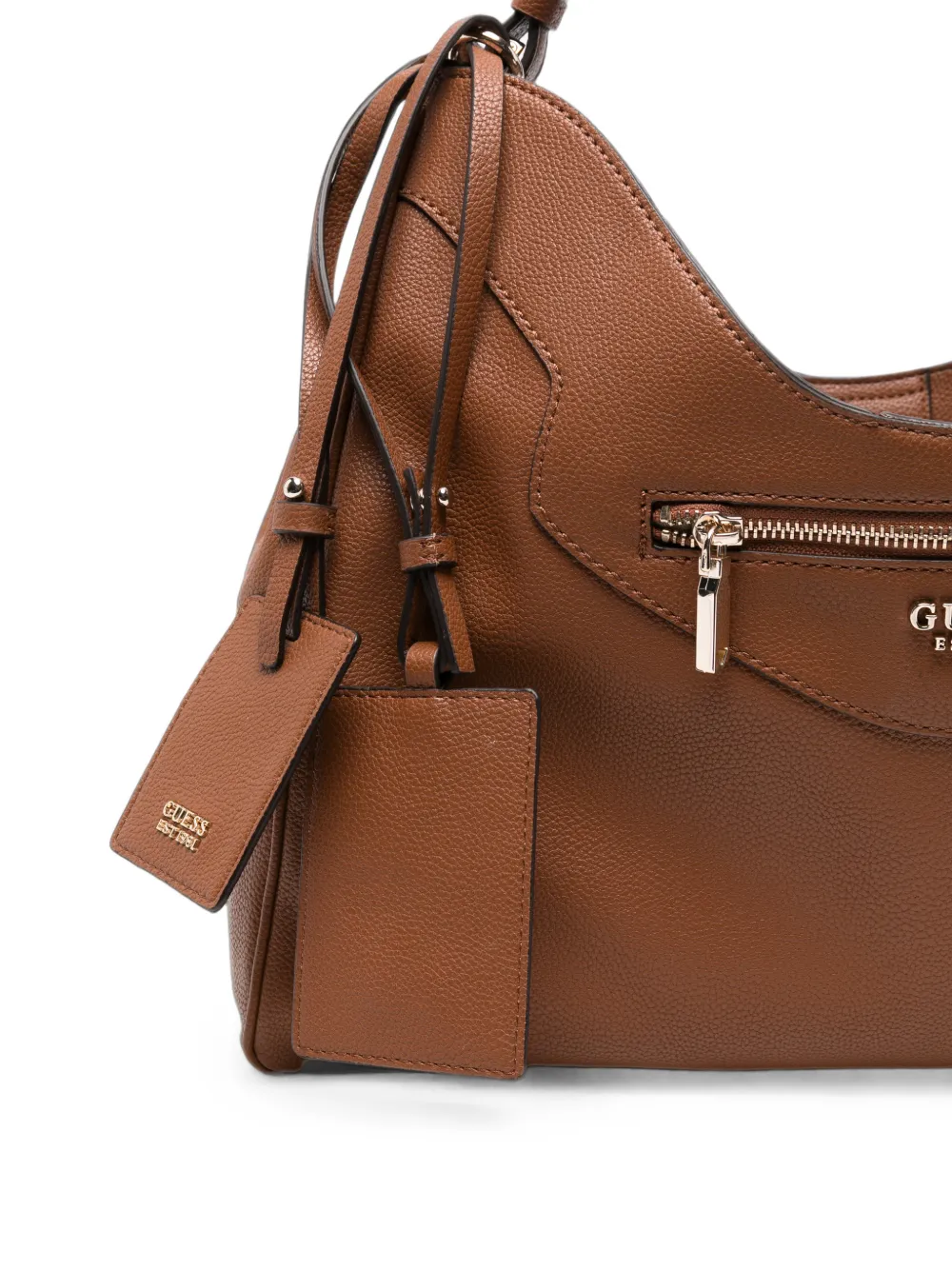 GUESS USA Antonia leren schoudertas Bruin