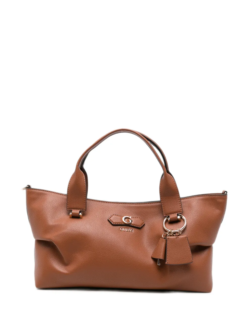 GUESS USA Susy logo-plaque pebbled leather tote bag Bruin