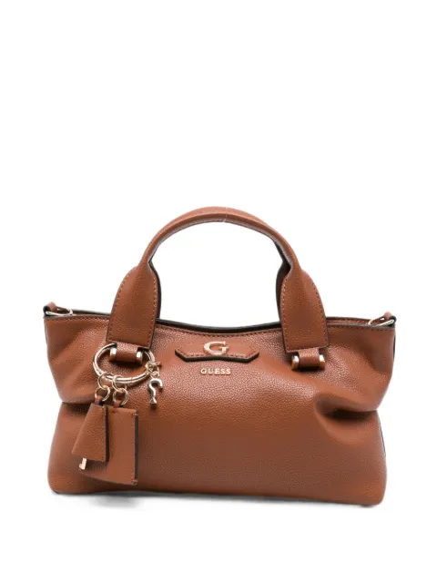 GUESS USA Susy mini logo-plaque pebbled leather tote bag