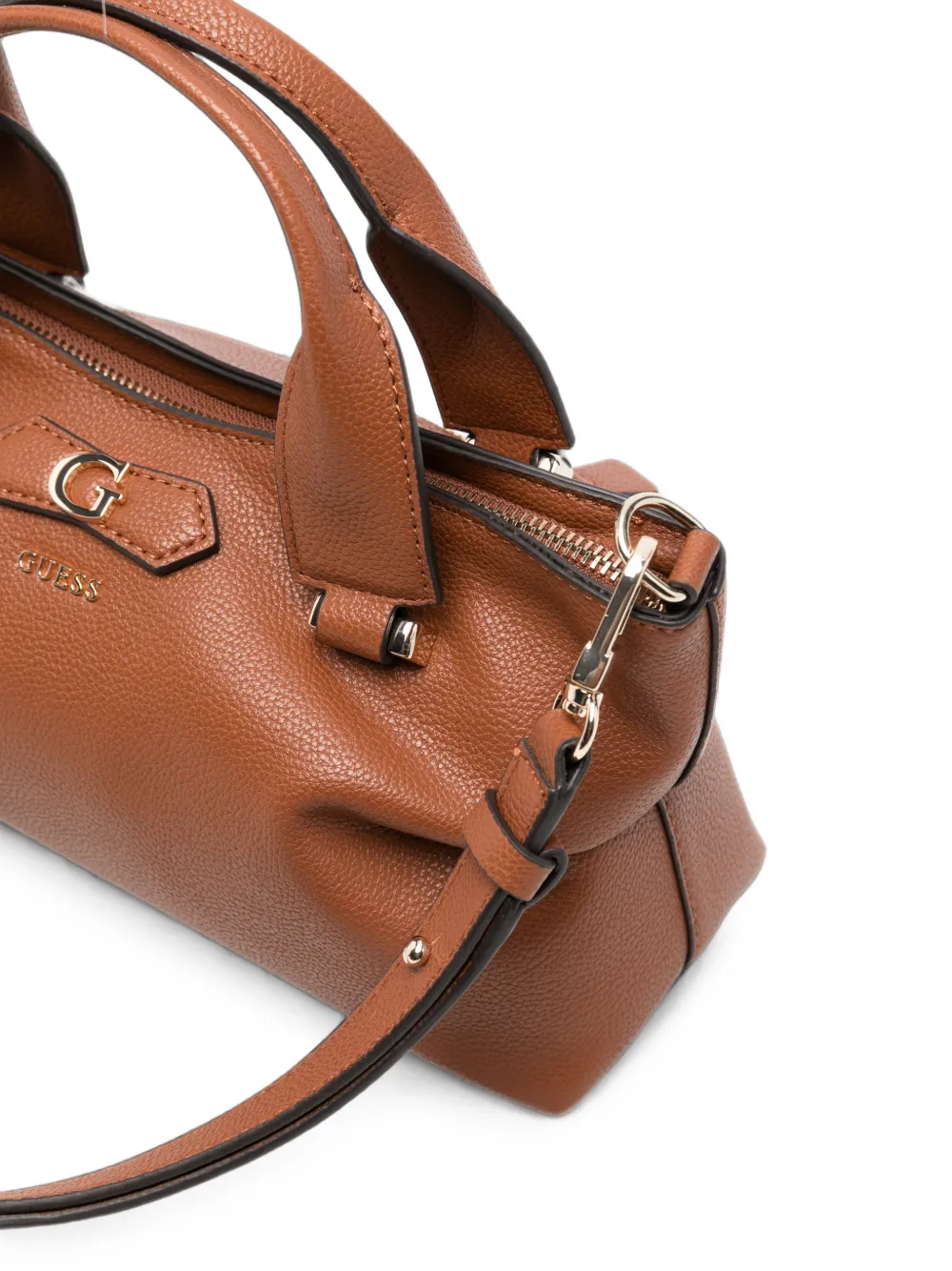 GUESS USA Susy mini-shopper van bewerkt leer met logoplakkaat Bruin