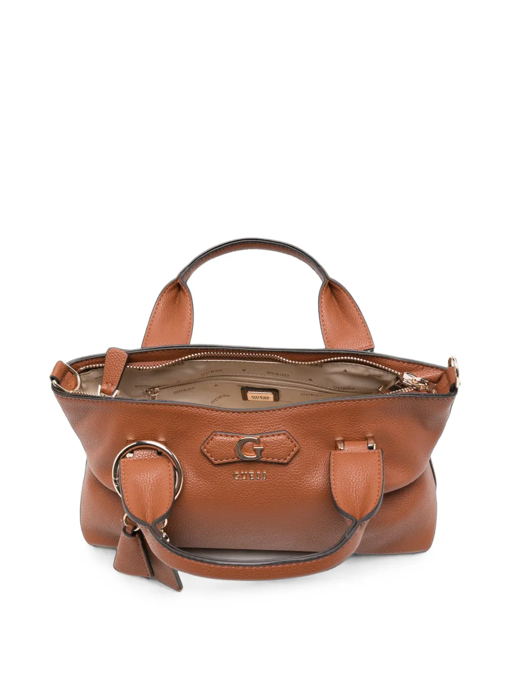 GUESS USA Susy mini-shopper van bewerkt leer met logoplakkaat Bruin