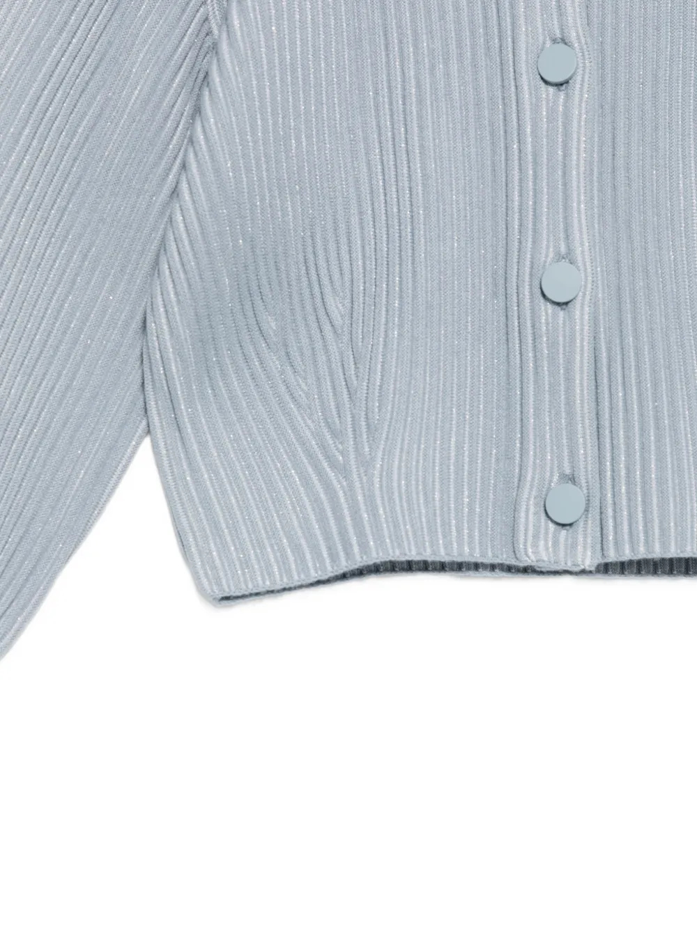 Emporio Armani Kids Ribgebreid vest met metallic draad Blauw