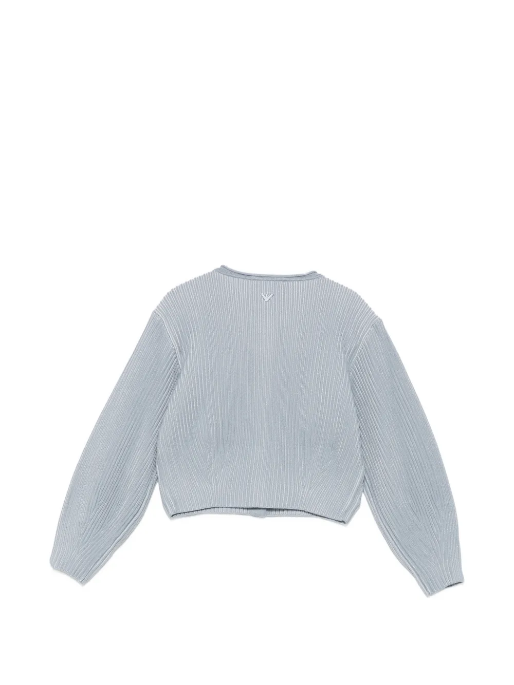 Emporio Armani Kids Ribgebreid vest met metallic draad Blauw