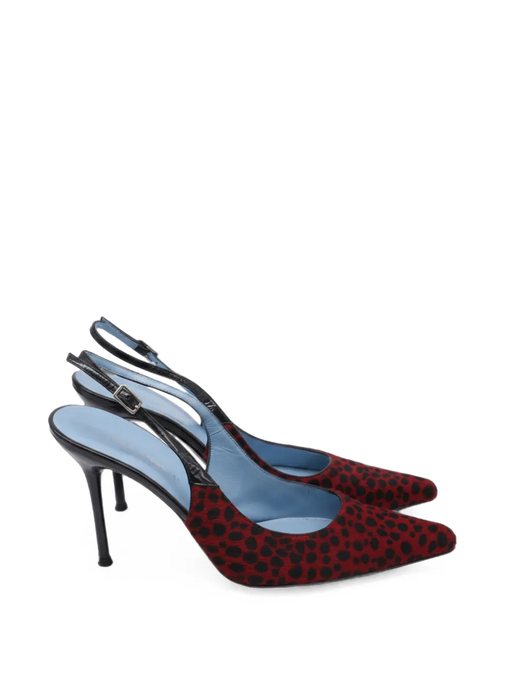 Dolce & Gabbana Pre-Owned leopard-print slingback pumps - Rot