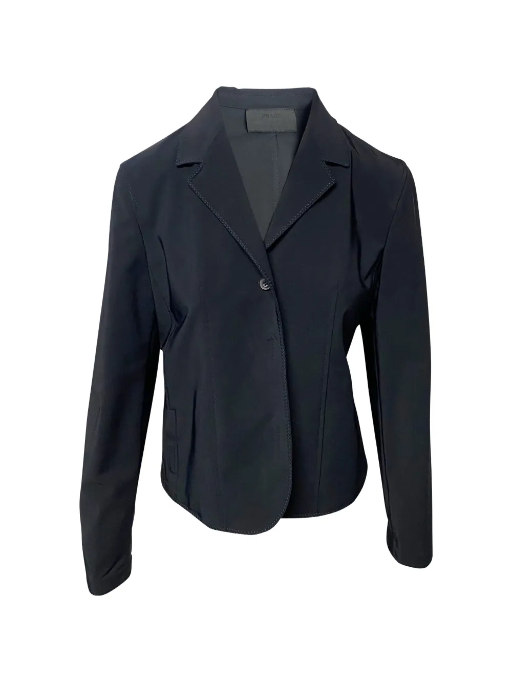 Click to view more detailed imagery on our partner's website Pre-owned Prada Blanket Stitch Blazer In Black