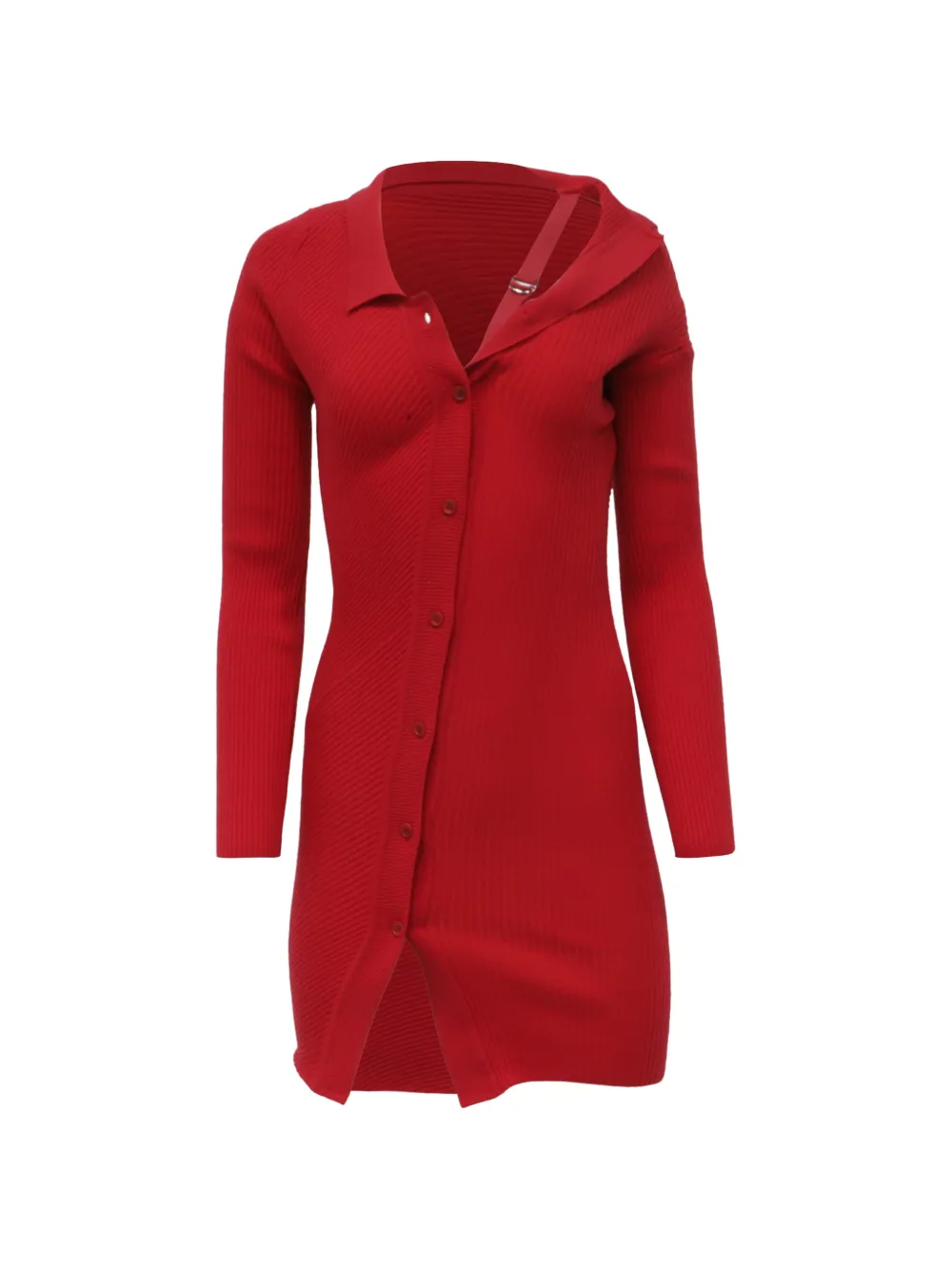 Jacquemus Pre-Owned robe côtelée La Robe Maille Colin - Rouge