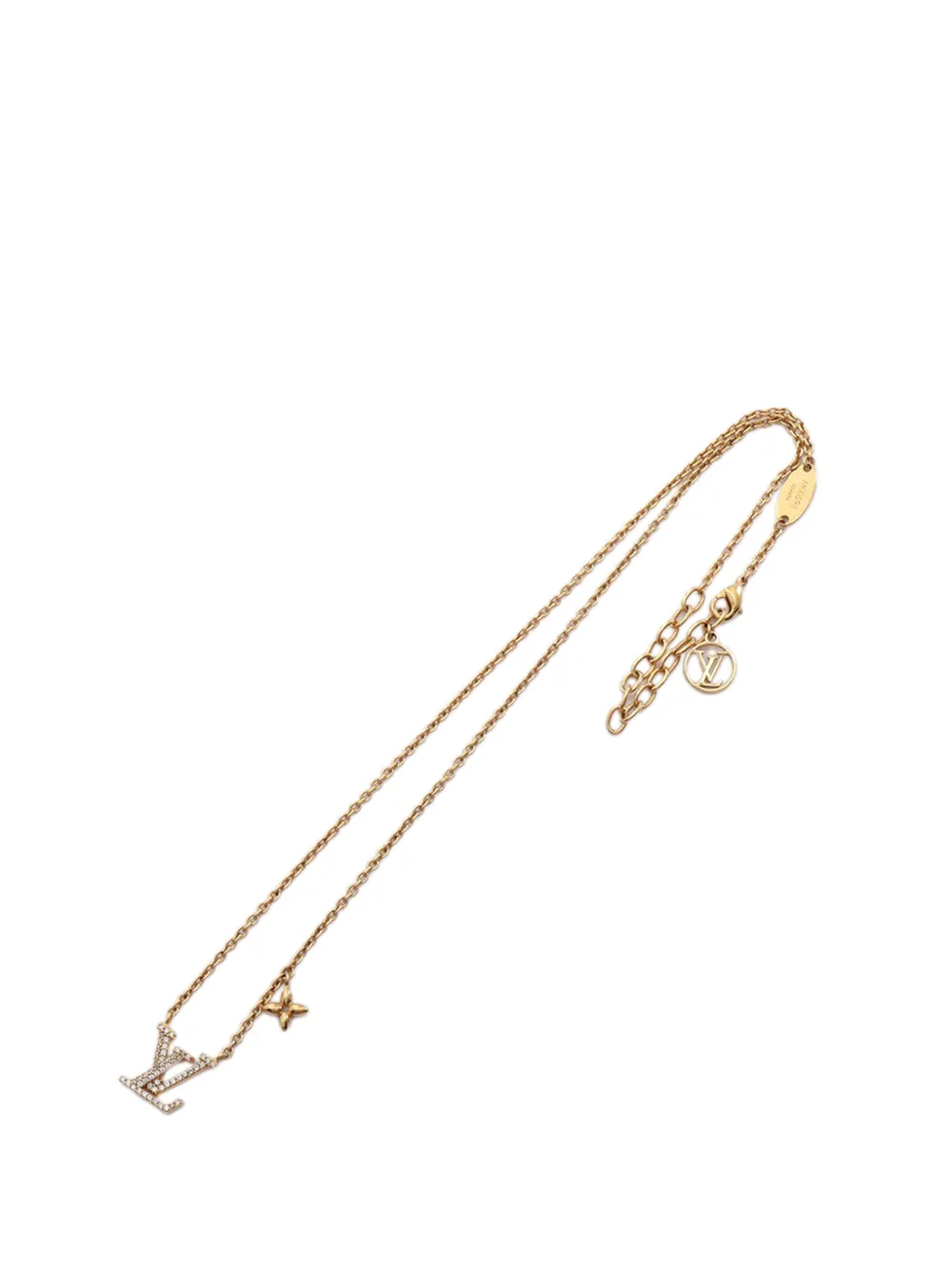 Louis Vuitton Pre-Owned 2024 Gold Plated Strass LV Iconic Necklace costume necklace - Oro