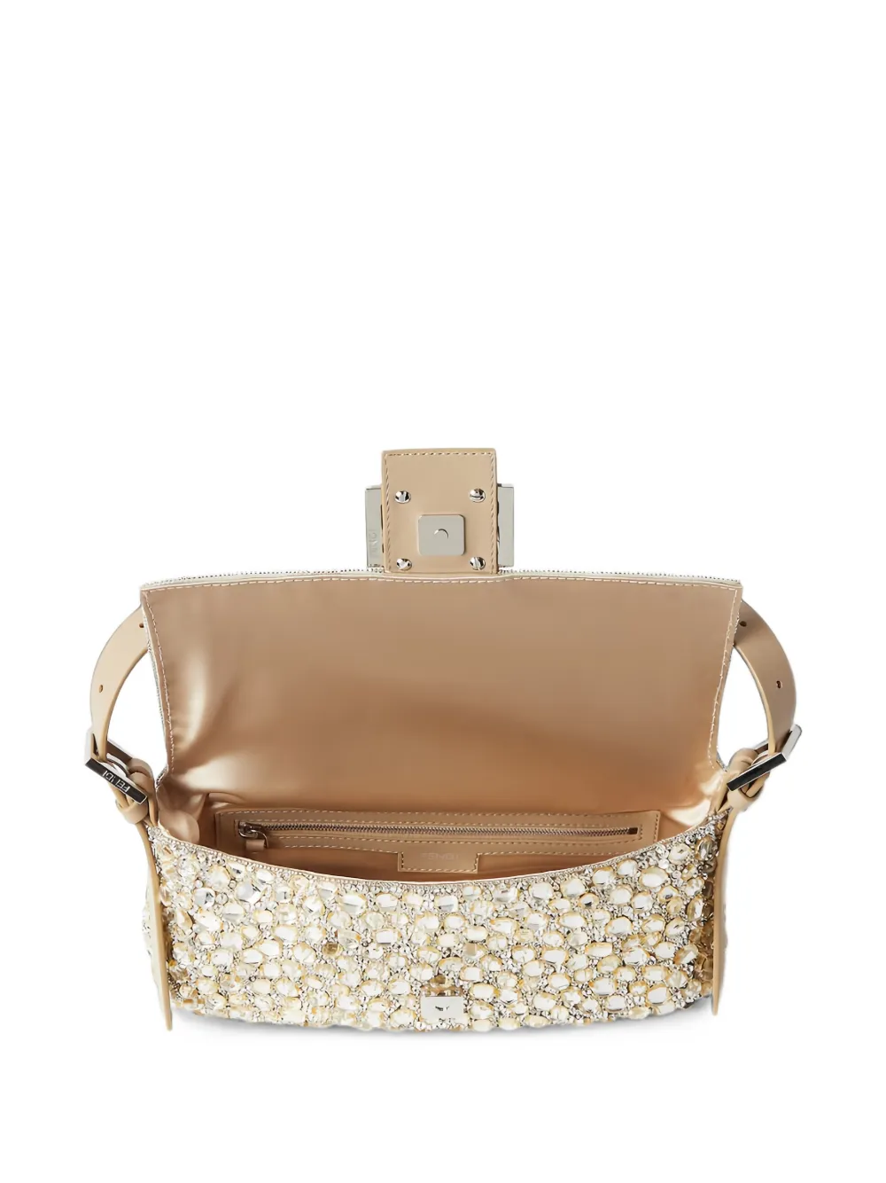 FENDI Baguette 26424 crystal-embellished bag Beige