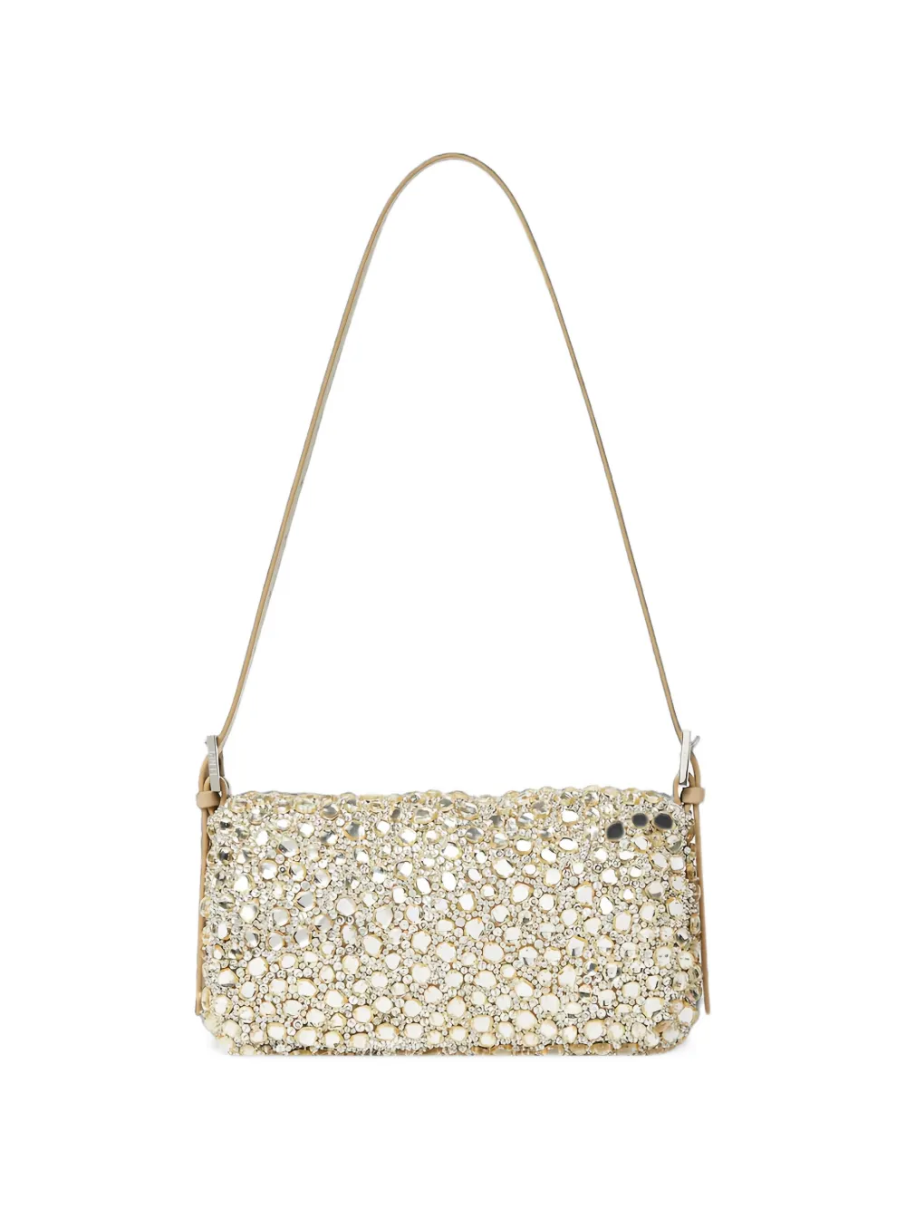 FENDI Baguette 26424 crystal-embellished bag Beige