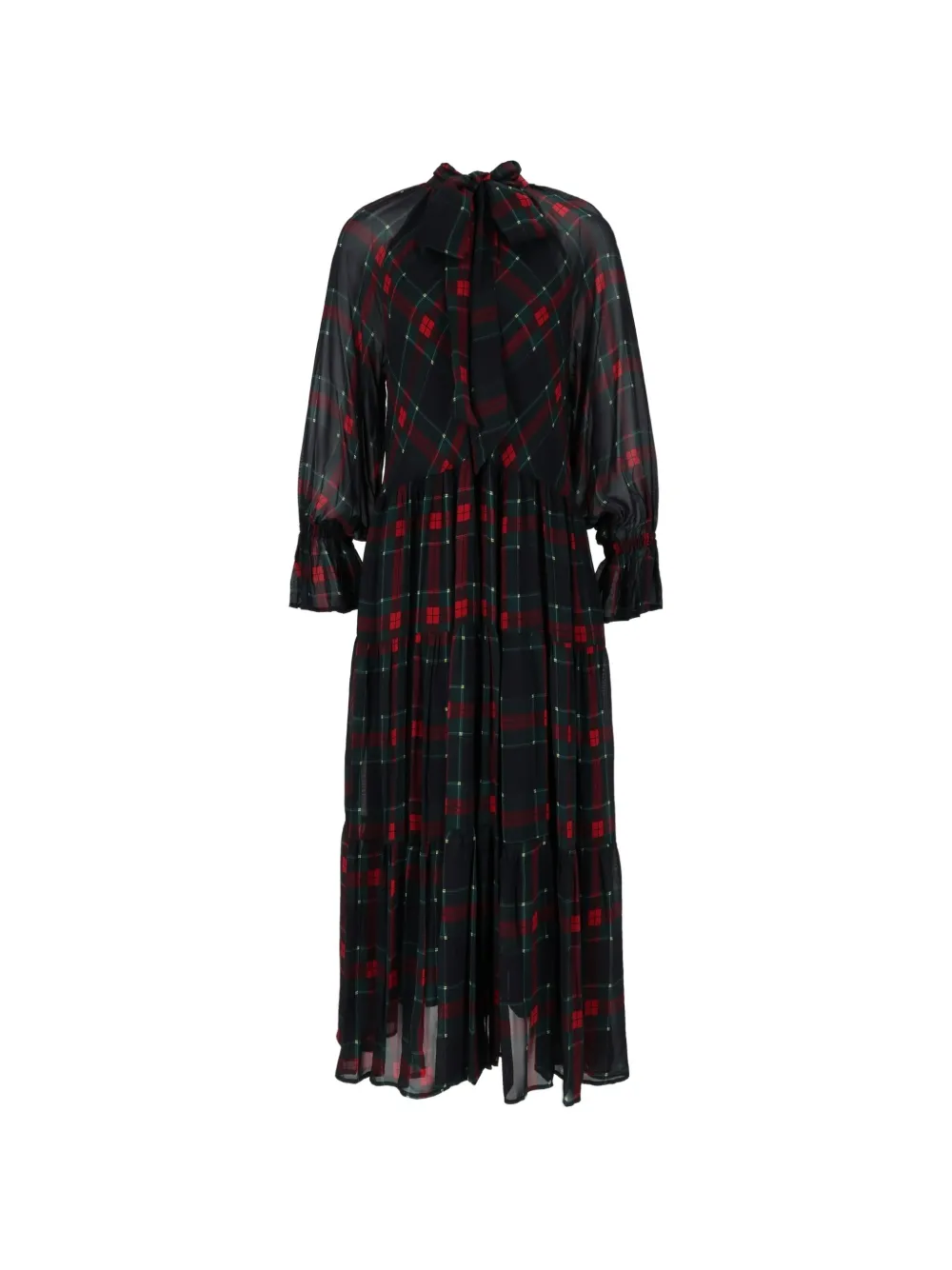 Shirtaporter tartan-print tiered maxi dress