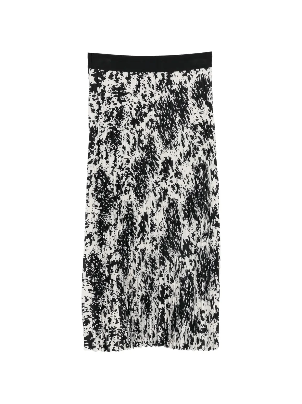 Karl Lagerfeld pleated logo-waistband midi skirt Wit