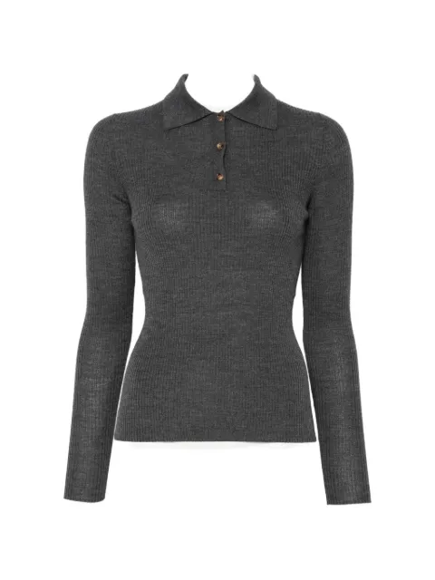 JcSophie jersey Pisa de canalé con cuello de polo