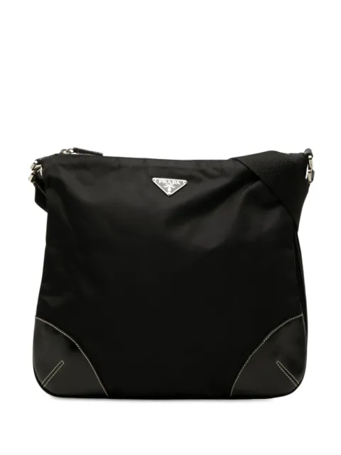 Prada Pre-Owned 2013-2026 Vitello Trimmed Tessuto Zip Top crossbody bag
