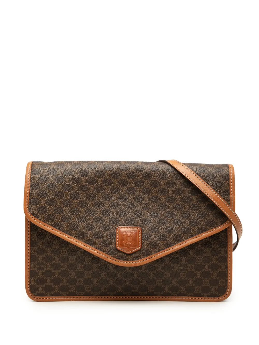 Celine Pre-Owned 2007 Macadam Coated Canvas crossbody bag - Marrone