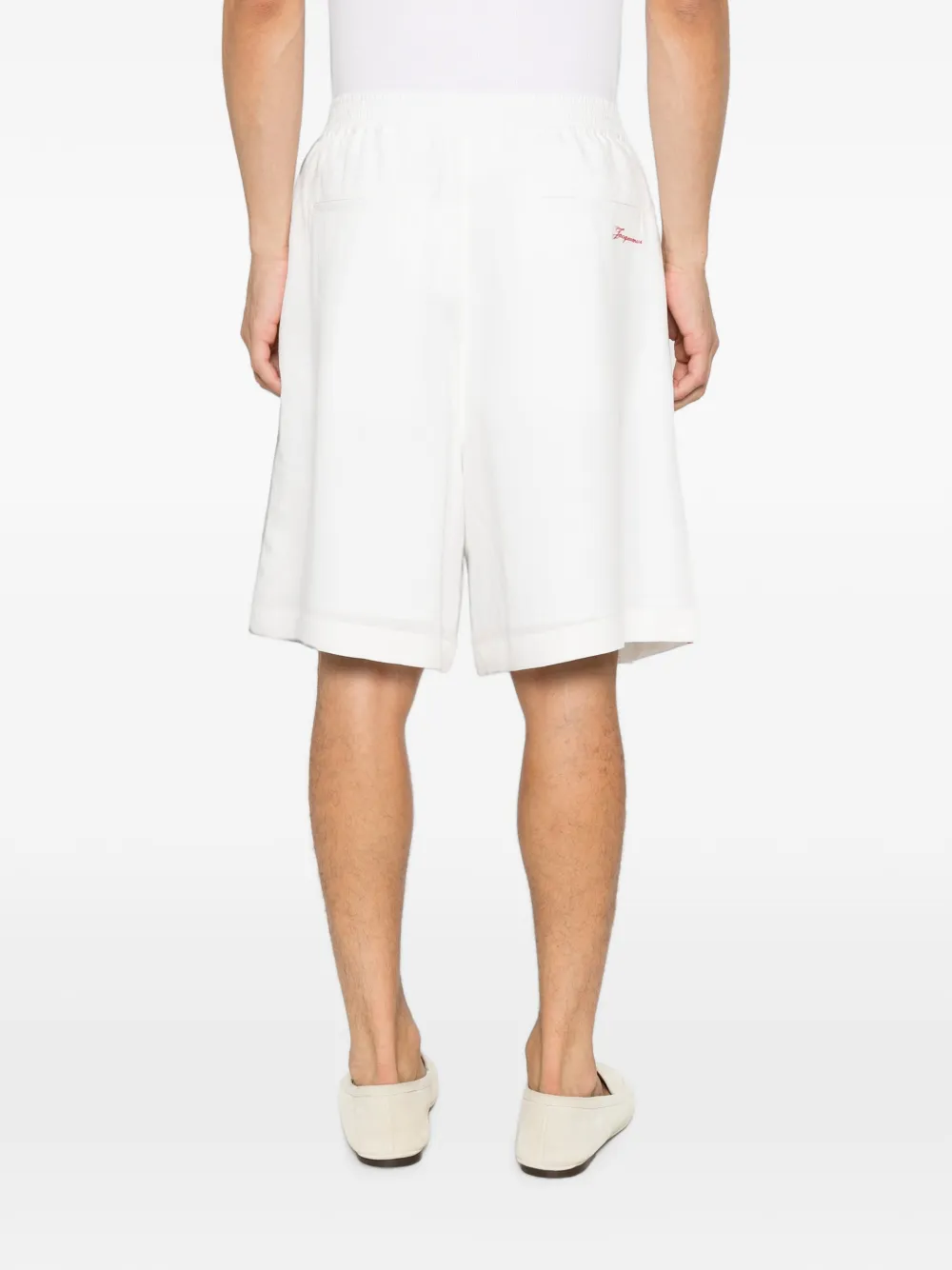 Jacquemus Shorts met geborduurde zijstreep Wit