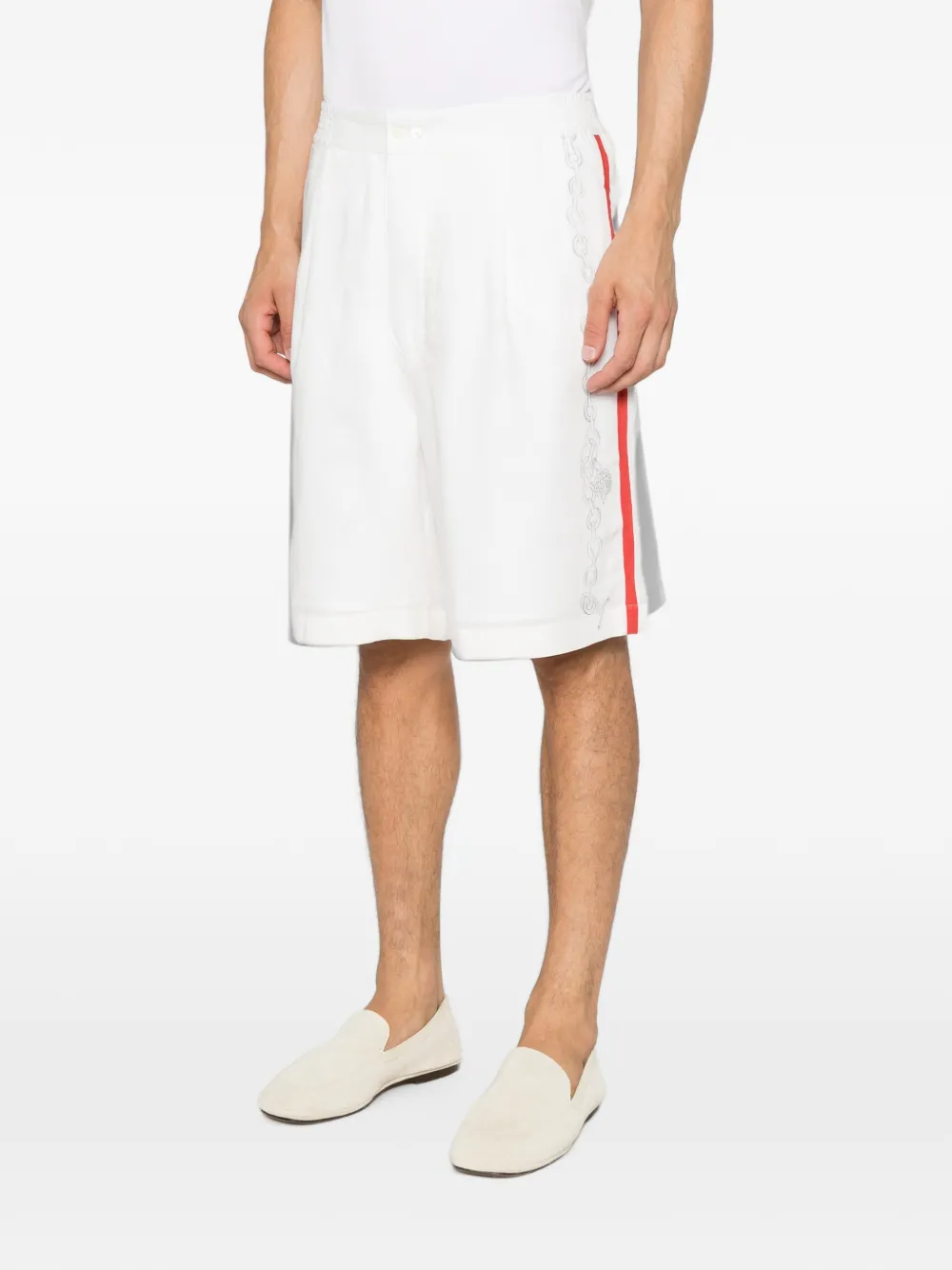 Jacquemus Shorts met geborduurde zijstreep Wit