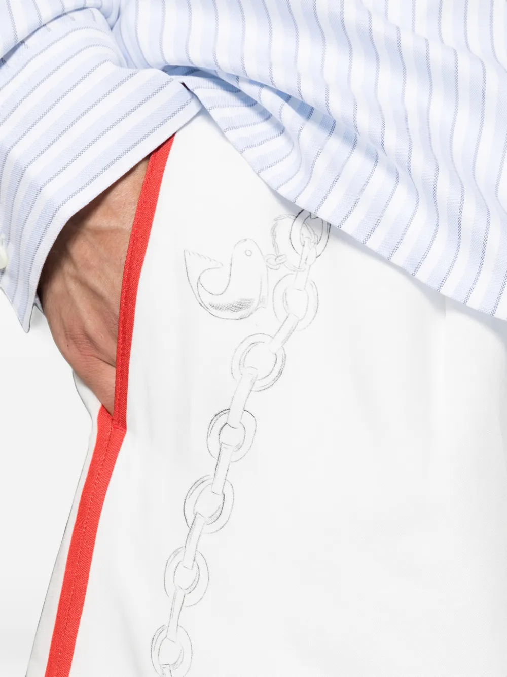 Jacquemus Shorts met geborduurde zijstreep Wit