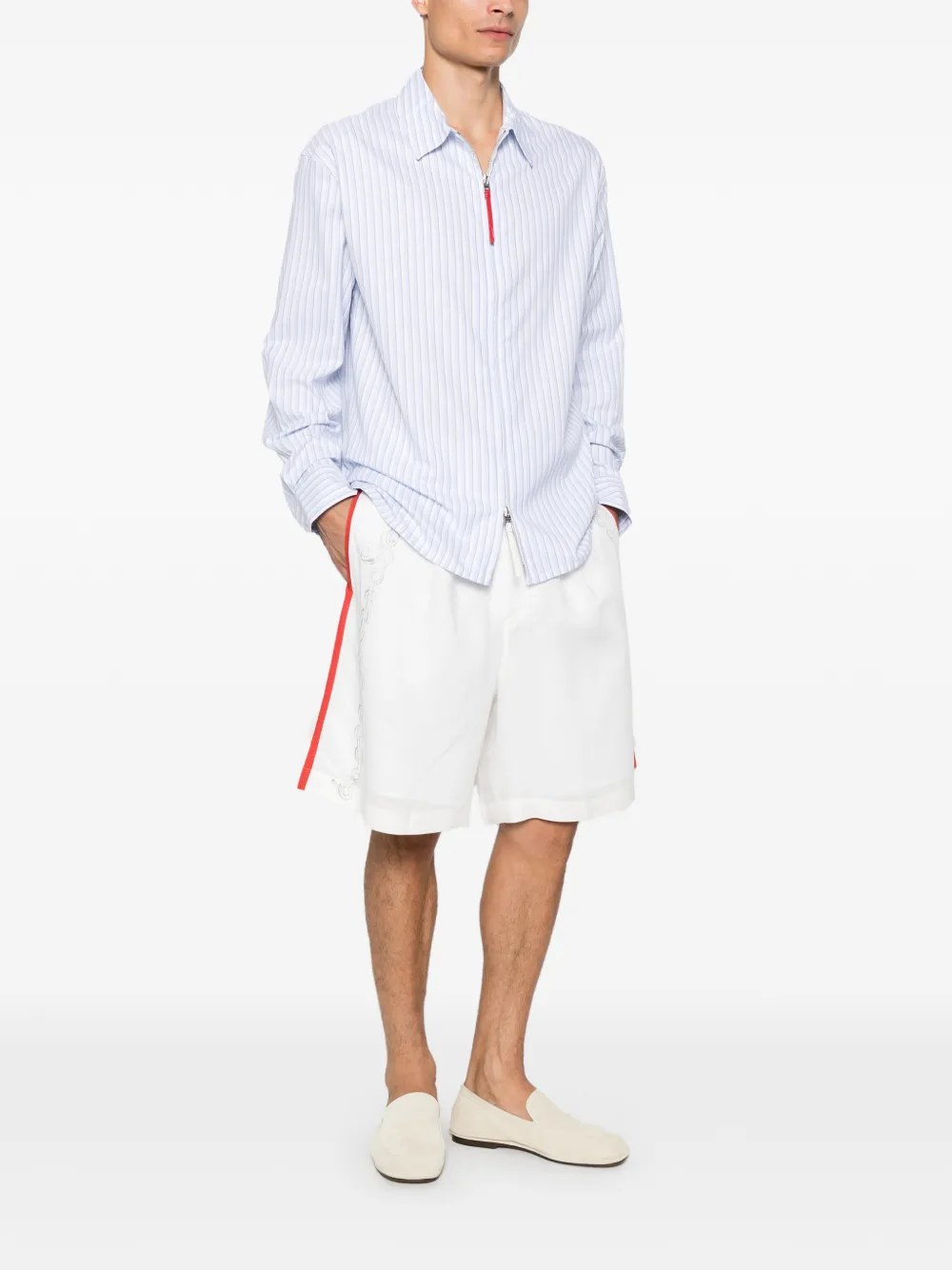 Jacquemus Shorts met geborduurde zijstreep Wit