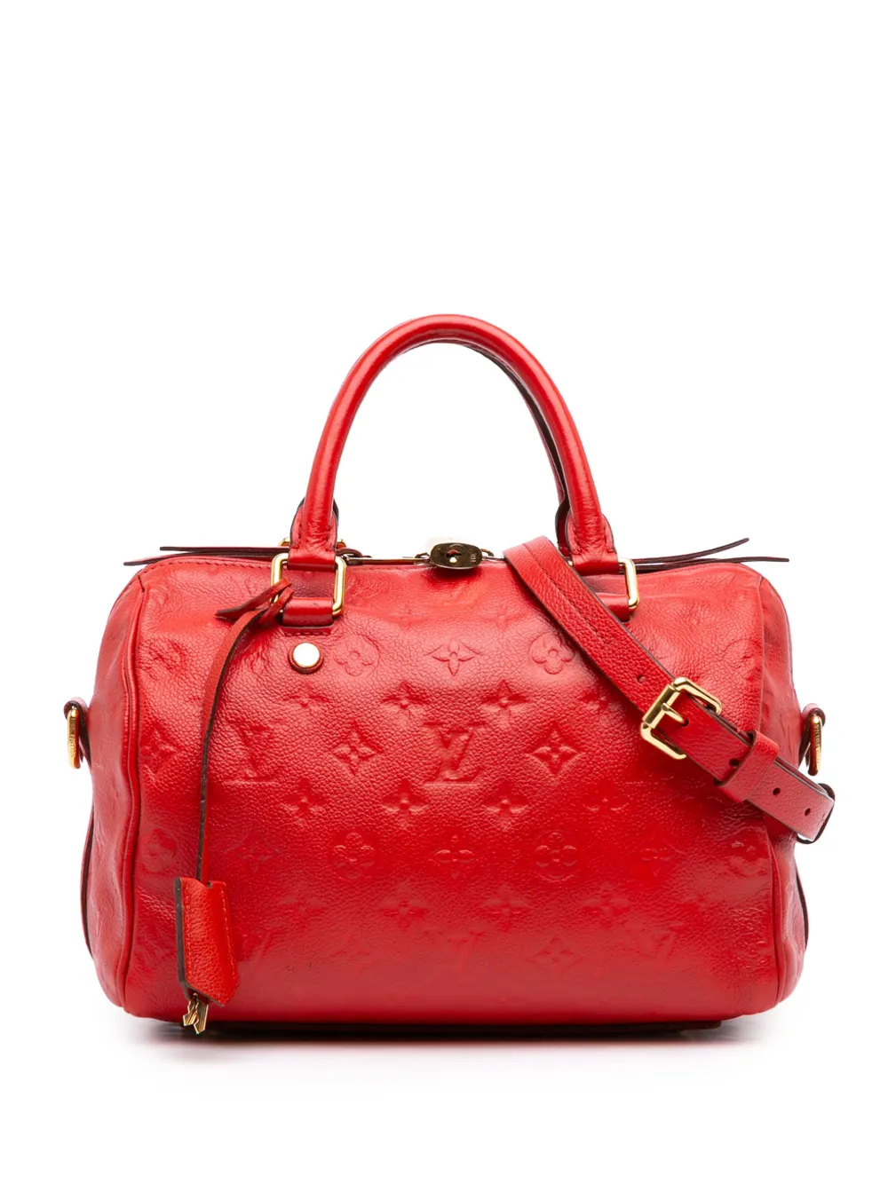 Louis Vuitton Pre-Owned 2012 Monogram Empreinte Speedy Bandouliere 25 satchel - Red