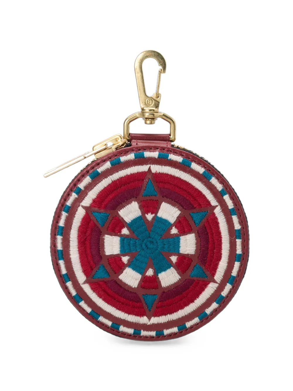Black Means embroidered coin purse - Rosso