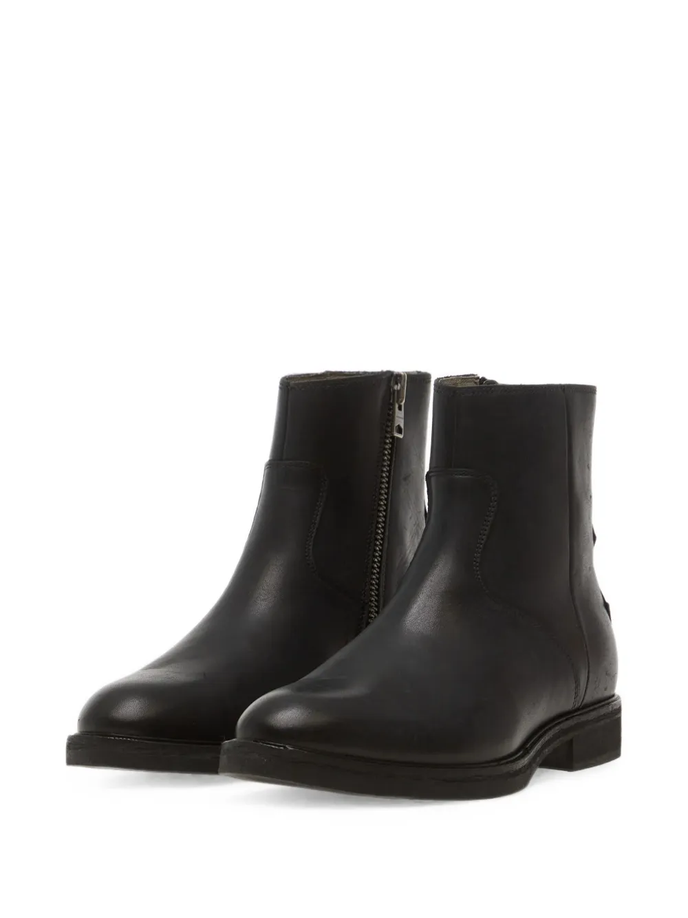 AllSaints Lang zip-fastening leather boots Zwart